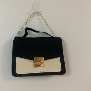 Mini Twist Lock Color Block Flap Chain Small Satchel Bag